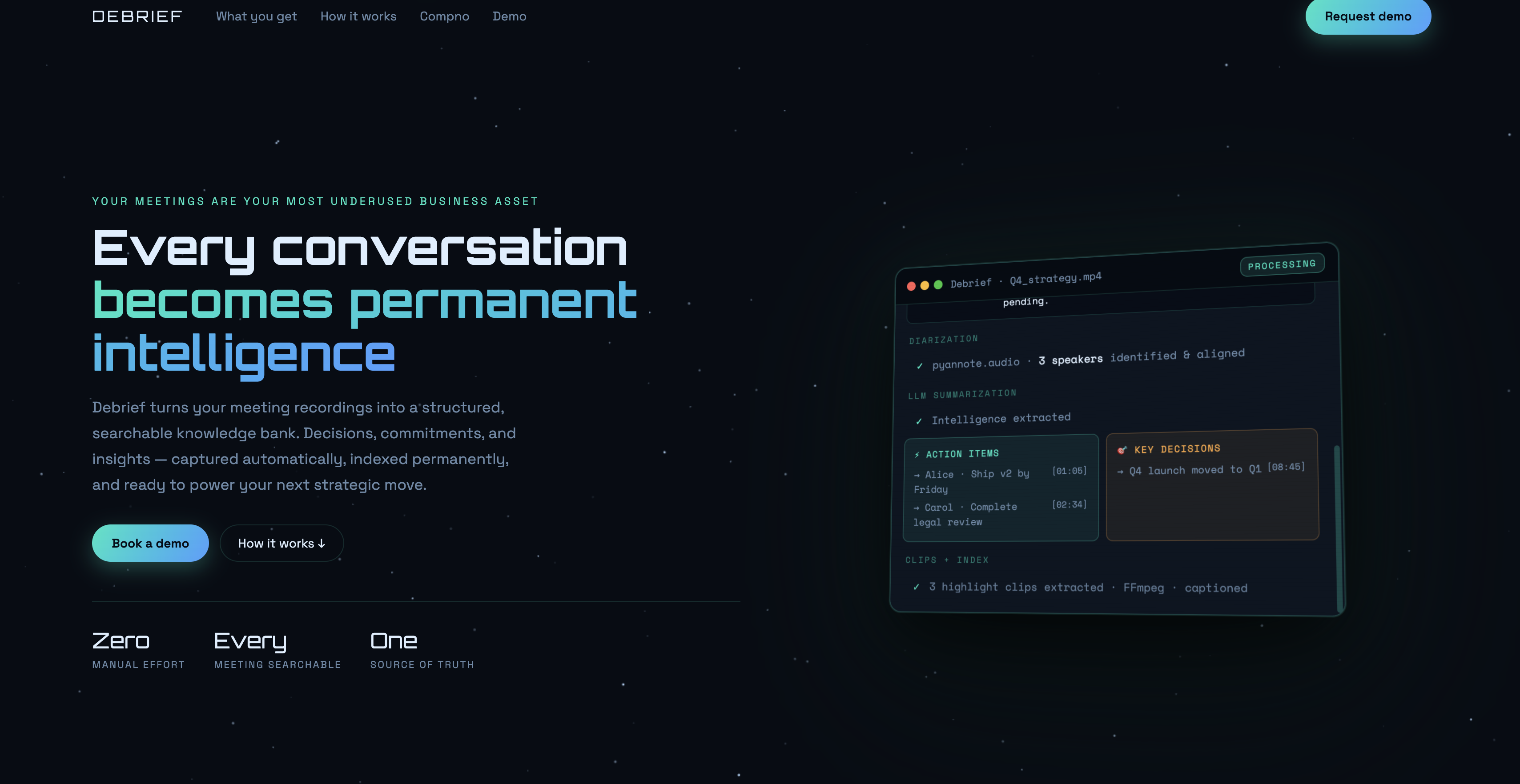 Debrief screenshot